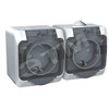 PA 16-244C ЭТЮД Розетка 2 гнезда с заземлением, шторками и крышкой IP44, серая (уп.7шт.) Systeme Electric (Россия) PA16-244C - фото 621106