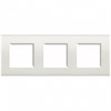 LNA4802M3BI LivingLight Рамка прямоугольная, 3 поста (немецкий стандарт 2+2+2 модуля, межосевое расстояние 71мм), цвет белый Bticino LNA4802M3BI - фото 621215