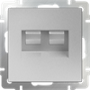 WL06-RJ45+RJ45 Розетка двойная компьютерная RJ-45, серебряная (уп.10шт.) Werkel™ a033760 - фото 621621