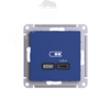 ATN001127 Atlasdesign Механизм розетки USB тип-C 65Вт высокоскор. заряд. QC PD, аквамарин Systeme Electric (Россия) ATN001127 - фото 621851