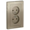 ATN000520 AtlasDesign Розетка двойная без заземления, шампань, в сборе (уп.6шт.) Systeme Electric (Россия) ATN000520 - фото 621885