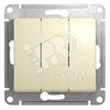 GSL000231 Glossa Трехклавишный выключатель (сх.3), бежевый, механизм (уп.20шт.) Schneider Electric GSL000231 - фото 622128