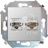 1591590-030 Розетка телефонная + компьютерная RJ11+RJ45 кат.5е, белый (уп.20шт.) Simon Electric 1591590-030 - фото 622241