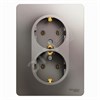 GSL001224 Glossa Розетка двойная с заземлением,16А, 250В, платина (уп.6шт.) Schneider Electric GSL001224 - фото 622906