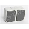 455409 Aqua-TOP Розетка двойная с заземлением IP44 серая (уп.5шт.) Schneider Electric ВЫВЕДЕНА ИЗ АССОРТИМЕНТА 455409 - фото 623197