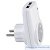HRZ00002773 113-001-0001 AXIS Переходник 16A 250V 3680W 5V, 2хUSB, белый (уп.48шт.) HOROZ ELECTRIC HRZ00002773 - фото 623259