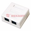 FD 03-0151/FD 6166 Компьютерная розетка 2 гнезда RJ-45 Cat.5e (уп.25/100шт.) REXANT (Китай) FD 03-0151 - фото 624024