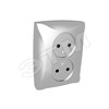 000320 ДУЭТ Розетка двойная без заземления, серебристая (уп.15шт.) Schneider Electric WDE000320 - фото 624349