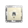 GSL000281K Glossa Розетка компьютерная RJ45 Cat. 5e 1 гнездо, бежевая, механизм (уп.10шт.) Schneider Electric GSL000281K - фото 624969
