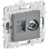 SK-AK20-1-K03 Skandy Механизм розетки TV + компьютерная RJ45, Cat.5e, серый (уп.10шт.) IEK® (Китай) SK-AK20-1-K03 - фото 625073