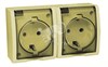 1594433-031 S15 Розетка двойная 2Р+Е Schuko с крышками полупр., IP54, 16А 250В, слон. кость ВЫЕДЕНА ИЗ АССОРТИМЕНТА 1594433-031 - фото 625297