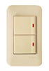 AHW 1321 M/N Anam Legrand 70W/N Выключатель 2-клавишный с подсветкой, пластиковый суппорт (уп.5шт.) AHW 1321 M/N - фото 625324