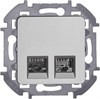 673837 Inspiria RJ45 Информационная розетка RJ45 Cat. 5е UTP 2 выхода, алюминий (уп.10шт.) Legrand (Российская Федерация, Франция) 673837-1 - фото 625413