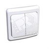 BC 10-006B ЭТЮД Двухклавишный выключатель с подсветкой (сх.5а), белый (уп.20шт.) Systeme Electric (Россия) BC10-006B - фото 625540
