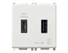 14295.AC Plana Зарядное устройство с разъемом USB A+C 5V 3A, белое Vimar (Италия) 14295.AC - фото 625659