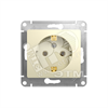 GSL000243 Glossa Механизм розетки 1 гнездо с заземлением, бежевая (уп.20шт.) Systeme Electric (Россия) GSL000243 - фото 625884