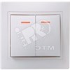 EVK21-K01-10-DM КВАРТА ВС10-2-1-КБ Двухклавишный выключатель 10А с подсветкой, в сборе, белый (уп.10шт.) IEK® EVK21-K01-10-DM - фото 626993
