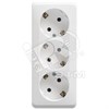 PA 16-011B ЭТЮД Розетка 3 гнезда с заземлением белая (уп.9шт.) Systeme Electric (Россия) PA16-011B - фото 627077