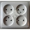 PA 16-205B ЭТЮД Розетка 4 гнезда без заземления, белая (уп.7шт.) Systeme Electric (Россия) PA16-205B - фото 627486