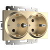 W1172010/WL10-SKG-02-IP20 Розетка двойная с заземлением, шампань рифленый (уп.10шт.) Werkel™ a051432-1 - фото 627652