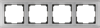 WL02-Frame-04 Metallic Рамка на 4 поста, глянцевый никель (уп.5шт.) Werkel™ a028862 - фото 628244