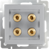 WL06-AUDIOx4 Акустическая розетка, серебряная Werkel™ a030816-1 - фото 629172