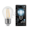 105802211 Gauss LED Filament Шар 11W 830lm 4100К Е27 Лампа светодиодная "шар" (уп.10шт.) 105802211 - фото 629429