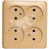 PA 16-205K ЭТЮД Розетка 4 гнезда без заземления бежевая (уп.7шт.) Systeme Electric (Россия) PA16-205K - фото 629591