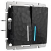 W1220108 Hammer Выключатель двухклавишный с подсветкой, черный (уп.10шт.) Werkel™ a052062-1 - фото 629703