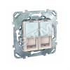 MGU5.2020.25ZD КОМПЬЮТЕРНАЯ РОЗЕТКА 2ХRJ45 КАТ. 5Е, С ПОЛЕМ ДЛЯ НАДПИСИ БЕЖЕВЫЙ UNICA (уп.10шт.) MGU5.2020.25ZD - фото 630289