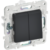 SK-V20-0-10-K53 Skandy Механизм выключателя двухклавишного (сх.5), графит (уп.10шт.) IEK® (Китай) SK-V20-0-10-K53 - фото 630314
