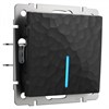 W1210108 Hammer Выключатель одноклавишный с подсветкой, черный (уп.10шт.) Werkel™ a052058-1 - фото 630563