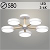XI3237/5 WT+WOOD Люстра белый/дерево 2x45W LED 3000K d580 h160 (Росток) 988029806 - фото 630807