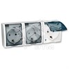 1594447-030 S15A Розетка тройная 2Р+Е со шторками и крышкой , IP54, 16А 250В, белая (уп.5шт.) 1594447-030 - фото 631076