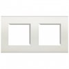 LNA4802M2BI LivingLight Рамка прямоугольная, 2 поста (немецкий стандарт 2+2 модуля, межосевое расстояние 71мм), цвет белый Bticino (Legrand) LNA4802M2BI - фото 631387
