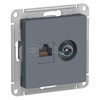ATN000789 Atlasdesign Механизм розетки двойная TV + компьютерная RJ45, Cat.5e, грифель (уп.10шт.) Systeme Electric (Россия) ATN000789 - фото 631899