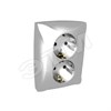 000324 ДУЭТ Розетка двойная с з/к, серебристая (уп.12шт.) Schneider Electric WDE000324 - фото 632626