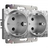 W1272006 Hammer Розетка двойная с заземлением, серебряная (уп.10шт.) Werkel™ a052074-1 - фото 632813