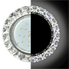 SK53RGEFB Ecola GX53 H4 LD5361 Glass Светильник встраиваемый, круг с крупными стразами Конус с подсветкой/фон зерк./центр.часть хром (уп.10/30шт.) SK53RGEFB - фото 633482