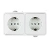 3123 AQUA Розетка 2 гнезда с заземлением и шторками IP44, белый (уп.5шт.) IN HOME (Китай) 4690612003467 - фото 634115