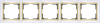 WL03-Frame-05-white-GD Рамка на 5  постов, белая/золото (уп.5шт.) Snabb WERKEL WL03-Frame-05-white-GD - фото 634135