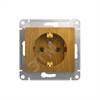 GSL000543 Glossa Розетка 1 гнездо с заземлением, дуб, механизм (уп.20шт.) Schneider Electric GSL000543 - фото 634183