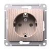 GSL001543 Glossa Механизм розетки 1 гнездо с заземлением, сосна (уп.10шт.) Systeme Electric (Россия) GSL001543 - фото 634425