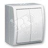 1594398-030 Выключатель двухклавишный, IP54, 10А 250В, винтовой зажим, S15A, белый (уп.10шт.) 1594398-030 - фото 634498