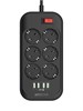 CL-6403B Черный Сетевой фильтр с функцией умной зарядки, 6 розетки, 2500Вт Artstyle CL-6403B - фото 635107