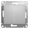 GSL000351 Glossa Механизм двухклавишного выключателя (сх.5), алюминий (уп.20шт.) Systeme Electric (Россия) GSL000351 - фото 635630