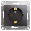 GSL001343 Glossa Механизм розетки 1 гнездо с заземлением, графит (уп.10шт.) Systeme Electric (Россия) GSL001343 - фото 636710