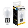 25804 LB-550 P LED 9Вт E27 2700К 800лм шарик 220В (замена 75Вт) Лампа светодиодная (уп.10/100шт.) FERON (Китай) 25804 - фото 637008