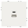 49879 Эмили RST10-5115-01 Механизм розетки USB + Type C, белый фарфор, soft touch (уп.12шт.) STEKKER (Китай) 49879 - фото 637518
