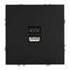 49853 Эмили RST10-5115-05 Механизм розетки USB + Type C, черный уголь, soft touch (уп.12шт.) STEKKER (Китай) 49853 - фото 637519